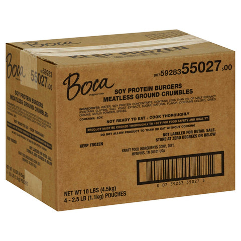 Boca Meatless Ground Crumbles, 2.5 pound -- 4 per case