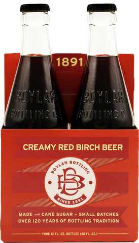 Boylan Bottling Creamy Red Birch Beer Soda, 12 Fluid Ounce -- 24 per case.