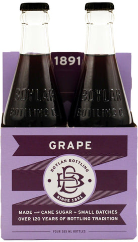 Boylan Bottling Grape Cane Sugar Soda, 12 Fluid Ounce -- 24 per case.