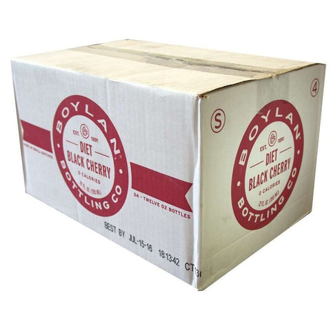 Boylan Bottling Diet Black Cherry Soda, 12 Fluid Ounce -- 24 per case