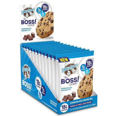 Lenny and Larrys The Boss Dairy and Plant Protein Chocolate Chunk Cookie, 2 Ounce -- 72 per case.