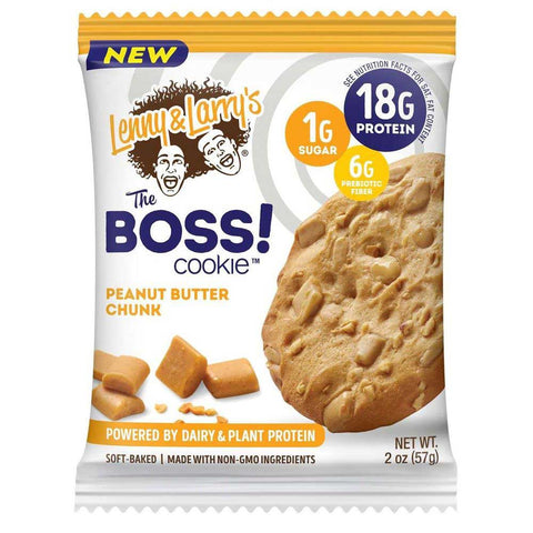 Lenny and Larrys The Boss Dairy and Plant Protein Peanut Butter Chunk Cookie, 2 Ounce -- 72 per case.