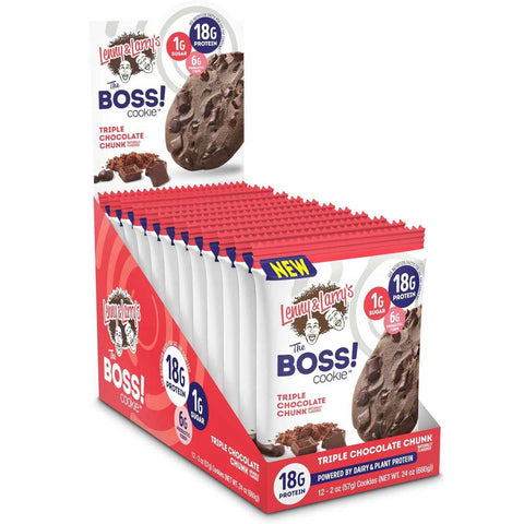 Lenny and Larrys The Boss Dairy and Plant Protein Triple Chocolate Chunk Cookie, 2 Ounce -- 72 per case.