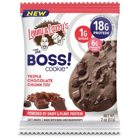 Lenny and Larrys The Boss Dairy and Plant Protein Triple Chocolate Chunk Cookie, 2 Ounce -- 72 per case.