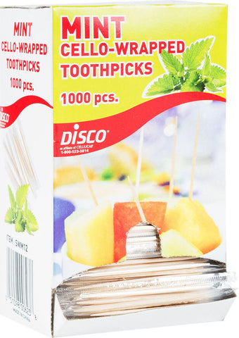 Cellucap Individually Wrapped Mint Flavor Tooth Pick, 2.5 inch - 1000 per pack -- 12 packs per case.