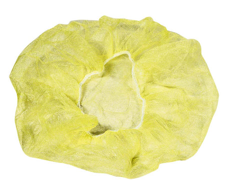 Cellucap Flat Pack Style Hand Sewn Yellow Bouffant Cap, 18 inch -- 1000 per case.