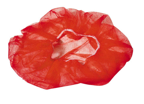 Cellucap Flat Pack Style Hand Sewn Red Bouffant Cap, 21 inch -- 1000 per case.
