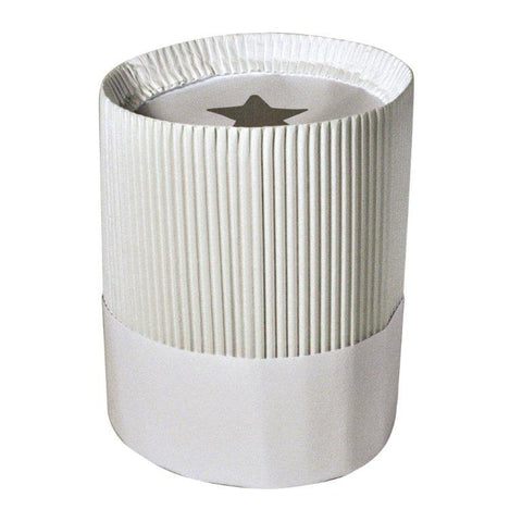 Cellucap White Le Flute Lightweight Paper Corrugated Chef Hat, 9 inch -- 12 per case.