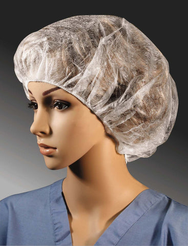 Cellucap Flat Pack Style Hand Sewn White Bouffant Cap, 28 inch -- 500 per case.