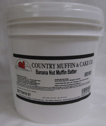 Country Muffin Banana Nut Muffin Batter, 18 Pound Pail.