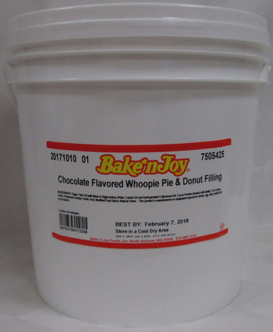 Bake n Joy Chocolate Whoopie Pie and Donut Filling, 25 Pound Pail