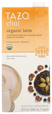 Tazo Latte Concentrate Organic Chai Tea, 32 Ounce -- 6 per case.