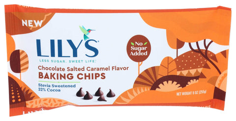 Lilys Sweets Chocolate Salted Caramel Flavor Backing Chips, 9 Ounce -- 12 per case