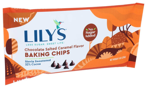 Lilys Sweets Chocolate Salted Caramel Flavor Backing Chips, 9 Ounce -- 12 per case