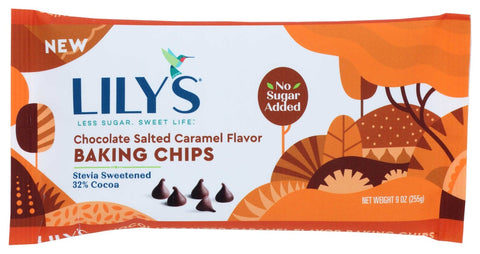 Lilys Sweets Chocolate Salted Caramel Flavor Backing Chips, 9 Ounce -- 12 per case