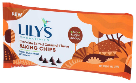 Lilys Sweets Chocolate Salted Caramel Flavor Backing Chips, 9 Ounce -- 12 per case