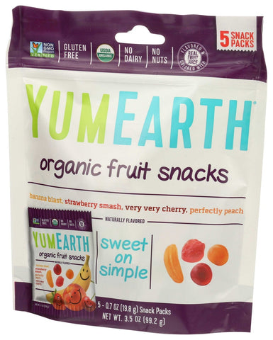 Yummy Earth Organic Fruit Snacks Candy, 0.7 Ounce - 5 per pack -- 12 packs per case.