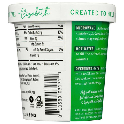 Purely Elizabeth Organic Apple Cinnamon Pecan Superfood Oatmeal, 2 Ounce -- 12 per case