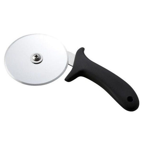 Winco Diamond Stainless Steel Blade Pizza Cutter with Polypropylene Black Handle, 4 inch