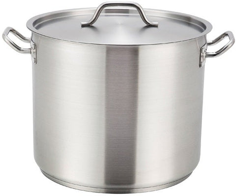 Winco Stainless Steel Stock Pot with Cover, 40 Quart