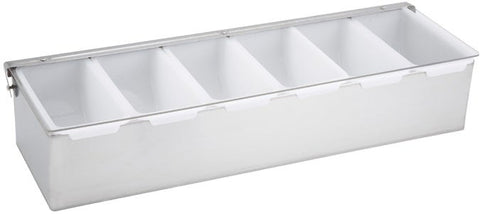 Winco 6 Compartment Condiment Holder with Stainless Steel Base