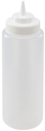 Winco Clear Wide Mouth 32 Ounce Squeeze Bottle, 6 count per pack