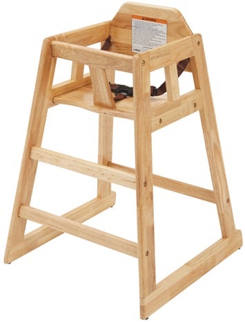 Winco Assembled Natural Wooden High Chair -- 2 per case