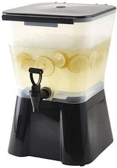 Winco Plastic Black Square Beverage Dispenser, 3 Gallon -- 4 per case