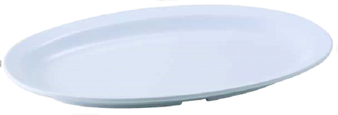 Winco White Melamine Narrow Rim Oval Platter, 11.5 x 8 inch -- 12 per case
