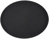 Winco Non Slip Black Oval Deluxe Fiberglass Tray, 26 x 22 inch