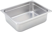 Winco 23 Gauge Stainless Steel Half Size Anti Jam Steam Pan, 4 inch