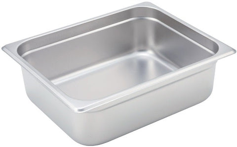 Winco 23 Gauge Stainless Steel Half Size Anti Jam Steam Pan, 4 inch