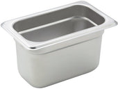 Winco 23 Gauge Stainless Steel Ninth Size Anti Jam Steam Pan, 4 inch Depth