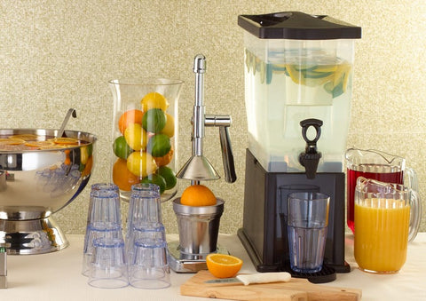 Winco Plastic Rectangular Slim Beverage Dispenser, 3 Gallon