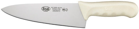 Winco Stal Chefs Knife with White Handle, 8 inch