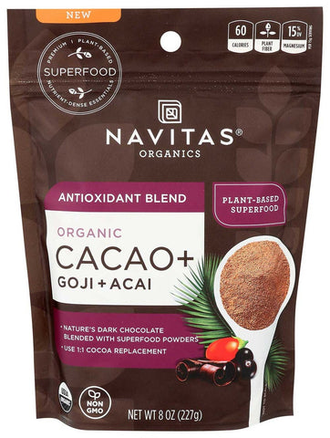 Navitas Organics Cacao plus Antioxidant Blend, 8 Ounce -- 6 per case