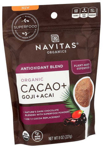 Navitas Organics Cacao plus Antioxidant Blend, 8 Ounce -- 6 per case
