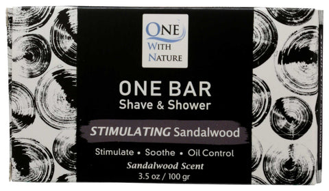 One With Nature Sandalwood Scent Shave and Shower Bar Soap, 3.5 Ounce -- 3 per case