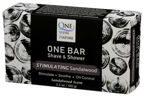 One With Nature Sandalwood Scent Shave and Shower Bar Soap, 3.5 Ounce -- 3 per case