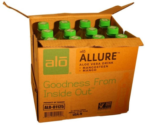 Alo Allure Mangosteen Mango Aloe Vera Juice Drink, 16.9 Fluid Ounce -- 12 per case
