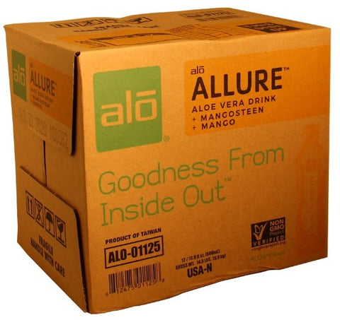 Alo Allure Mangosteen Mango Aloe Vera Juice Drink, 16.9 Fluid Ounce -- 12 per case