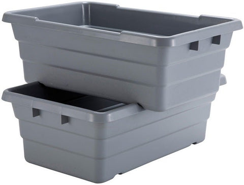 Winco Gray Nesting Lug Box, 24 x 15 x 8 inch -- 12 per case