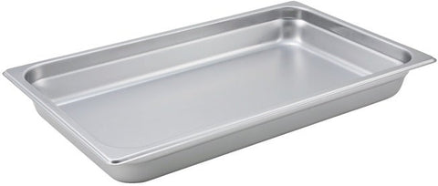 Winco 22 Gauge Stainless Steel Full Size Anti-Jam Steam Pan, 2.5 inch Depth