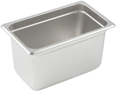 Winco 25 Gauge Stainless Steel Quarter Size Anti Jam Steam Pan, 6 inch Depth