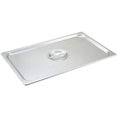 Winco 18/8 Stainless Steel Full Size Solid Steam Table Pan Cover Only