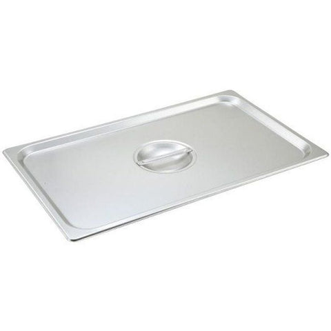 Winco 18/8 Stainless Steel Full Size Solid Steam Table Pan Cover Only