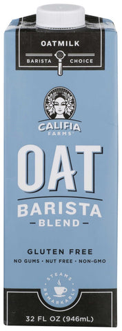 Califia Farms Dairy Free Barista Blend Oatmilk, 32 Ounce -- 6 per case