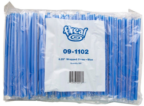 Amercare F Real Poly Blue Wrapped Giant Straw, 300 count per pack -- 4 per case.