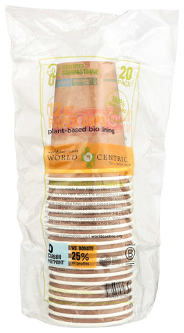World Centric Compostable Hot Paper Cup, 12 Ounce -- 240 per case.