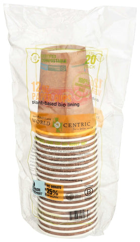 World Centric Compostable Hot Paper Cup, 12 Ounce -- 240 per case.